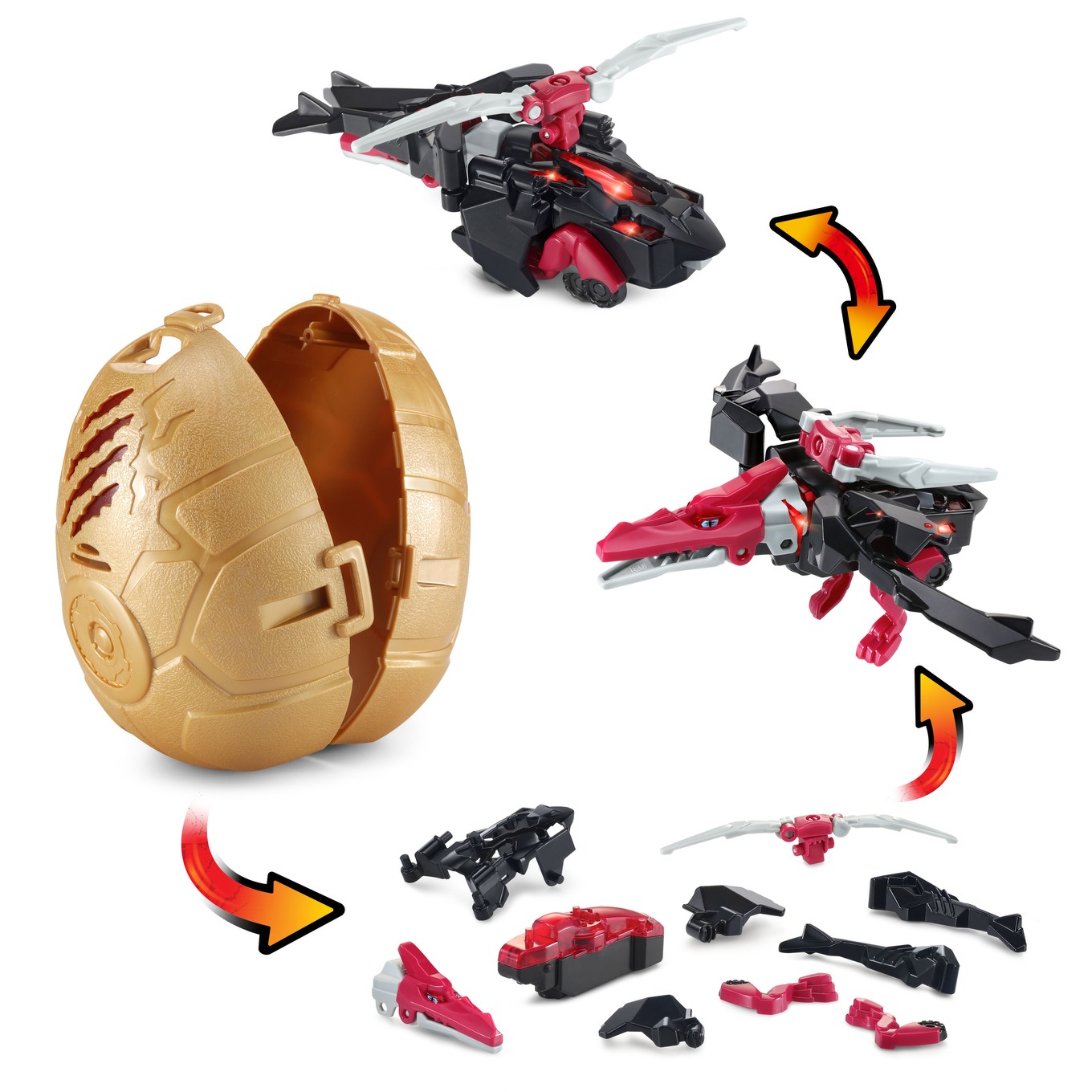 VTech Switch Go Hatch Roaaar Egg Pterodactyl Chopper Transforming Vehicle